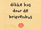 Houten kaart Beterschap liefde Dikke kus door de brievenbus
